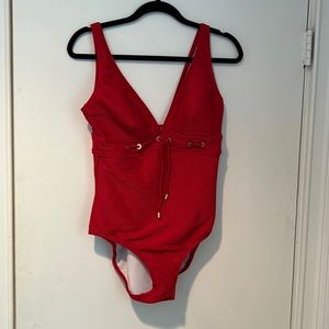 Lands End Red Bathing suit size 10